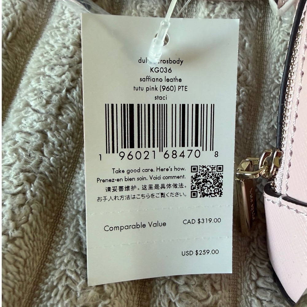 Kate Spade Staci Dual Zip Crossbody Bag Tutu Pink Saffiano Leather KG036 - Picture 4 of 15
